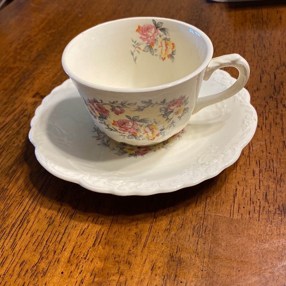 Taylor Smith cup and saucer. Vintage floral pattern